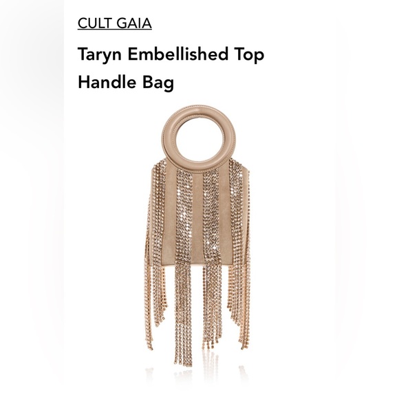 cult gaia Handbags - cult gaia Taryn Embellished Top Handle Bag in Champagne